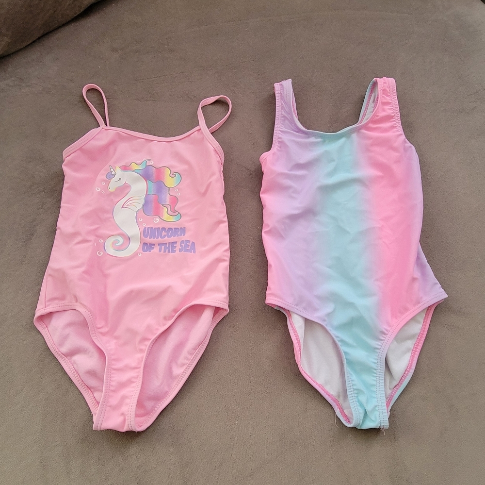 B Magical by Between 2 one piece Swimsuits Girl Toddler Size 5
